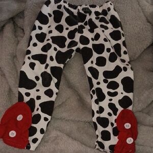 5 For $20 Cow Print Leggings with Red Flower Accents